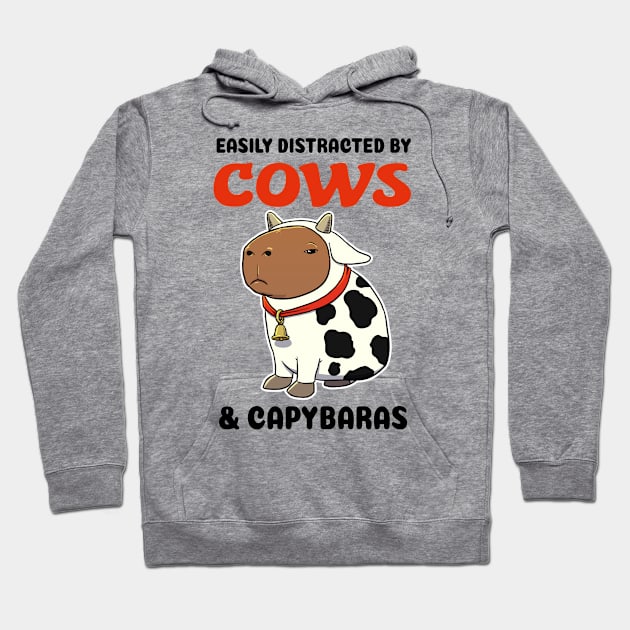 Easily Distracted by Cows and Capybaras Hoodie by capydays